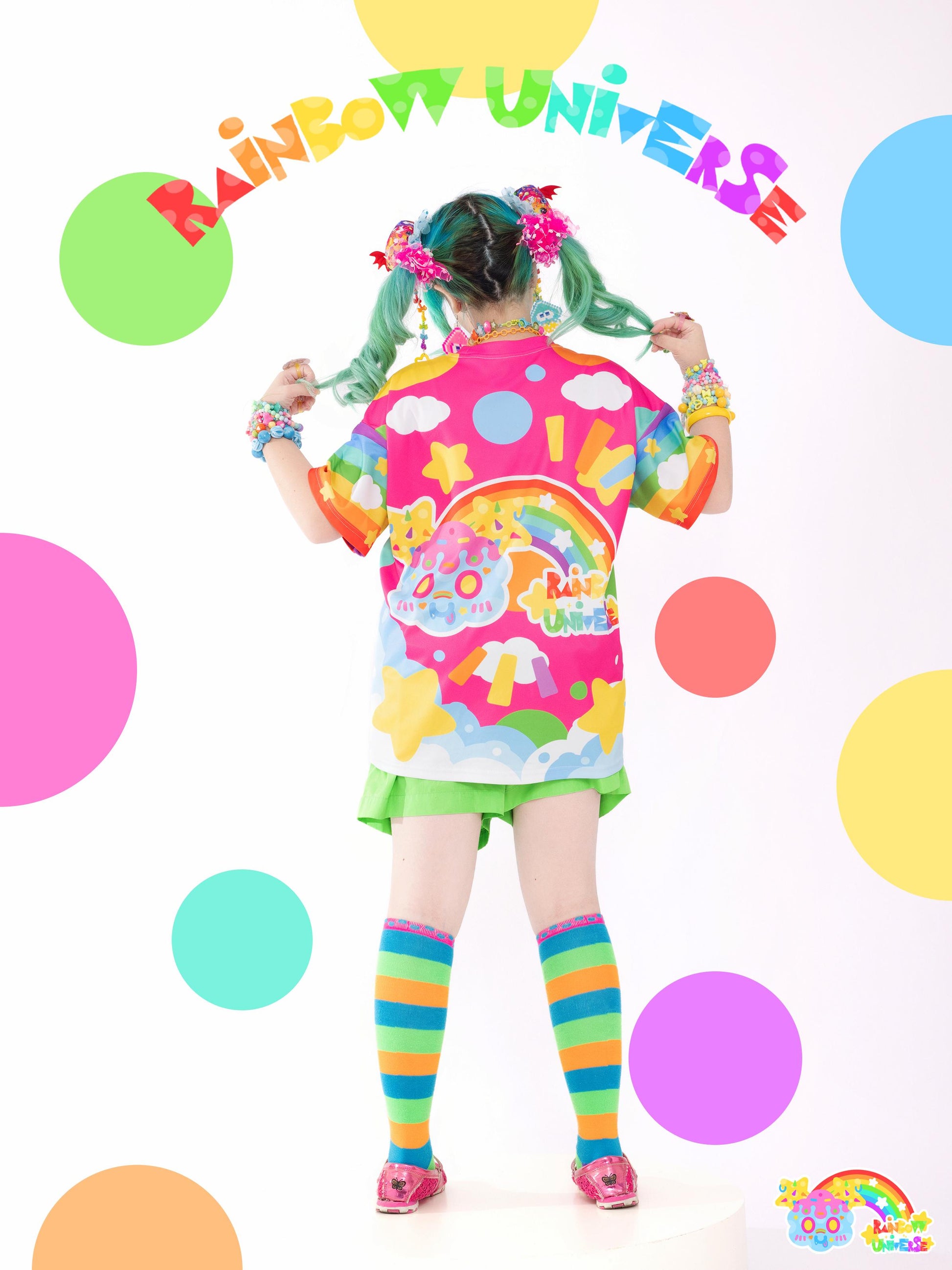 Rainbow Universe RUX - Decora Kei Rainbow Oversize Short Sleeve Tee tshirt Rainbow Universe RUX