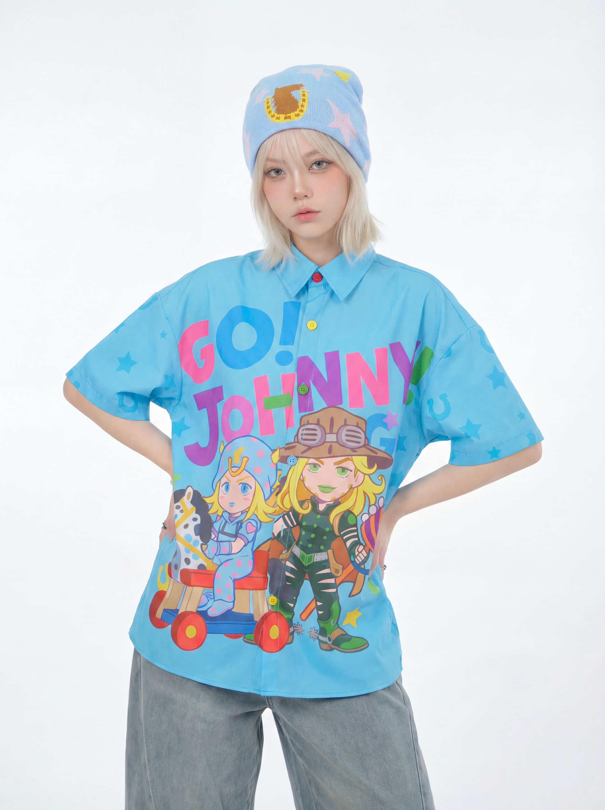 MeowMeow Bug - Blue Anime Graphic Shirt shirt MeowMeow Bug