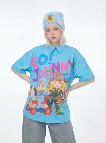 MeowMeow Bug - Blue Anime Graphic Shirt shirt MeowMeow Bug