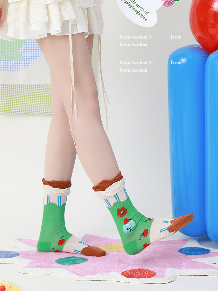 TaoLeSi - Kawaii Cartoon Ruffle Socks sock TaoLeSi