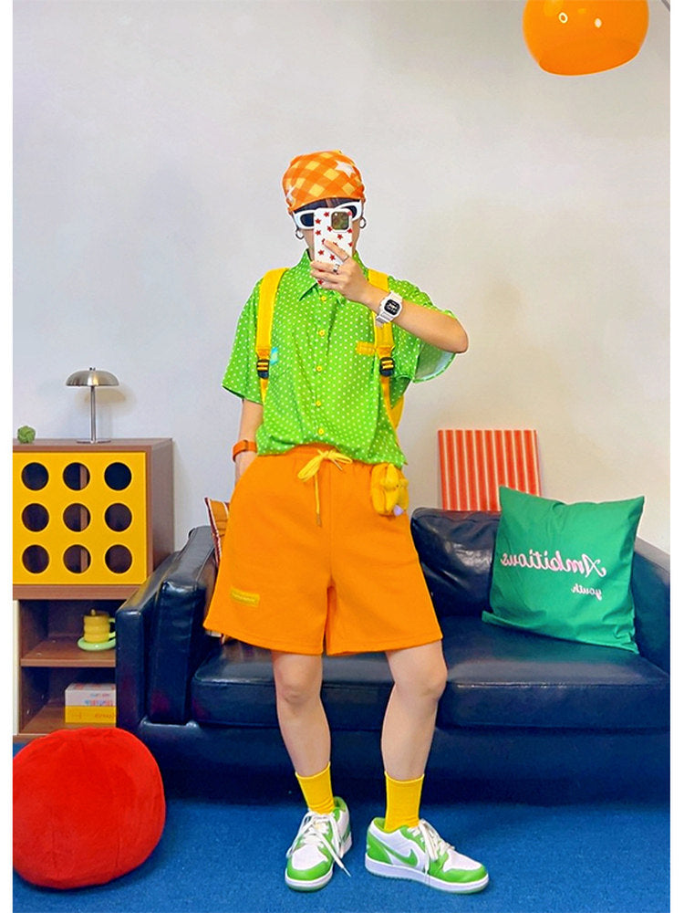 KURIOSITAET - Orange Dopamine Athletic Shorts shorts KURIOSITAET