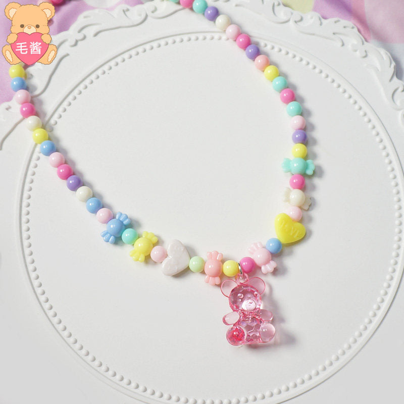 Maojiang - Decora Candy Bear Beaded Necklace necklace maojiang