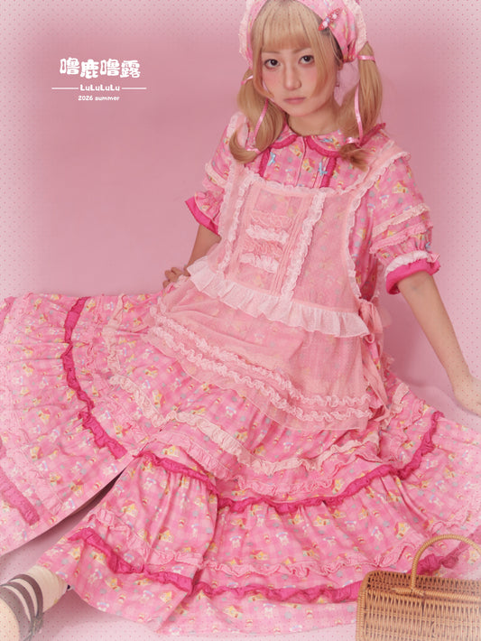 LULULULU - Two-Tone Polka Dot Tulle Lolita Apron Overskirt overskirt LULULULU