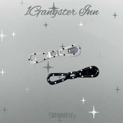 1Gangster Inn - Polka Dot Glitter Fishbone Hair Clips Set hair clip 1GASTERINN