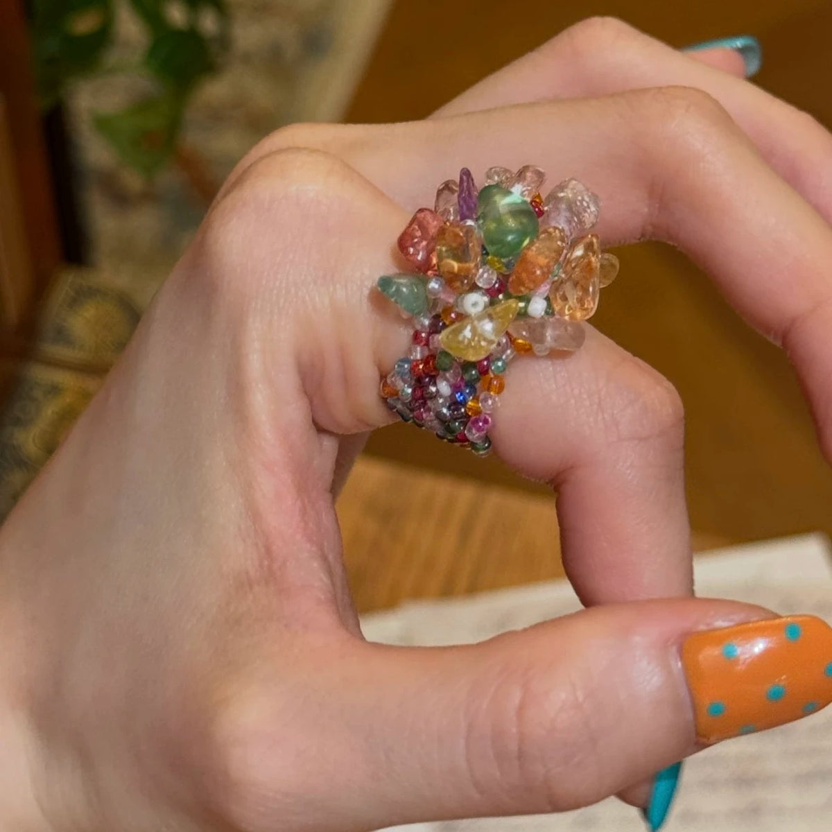 Kiwi Store - Colorful Chip Stone Bracelet & Ring Set accessory kiwi store