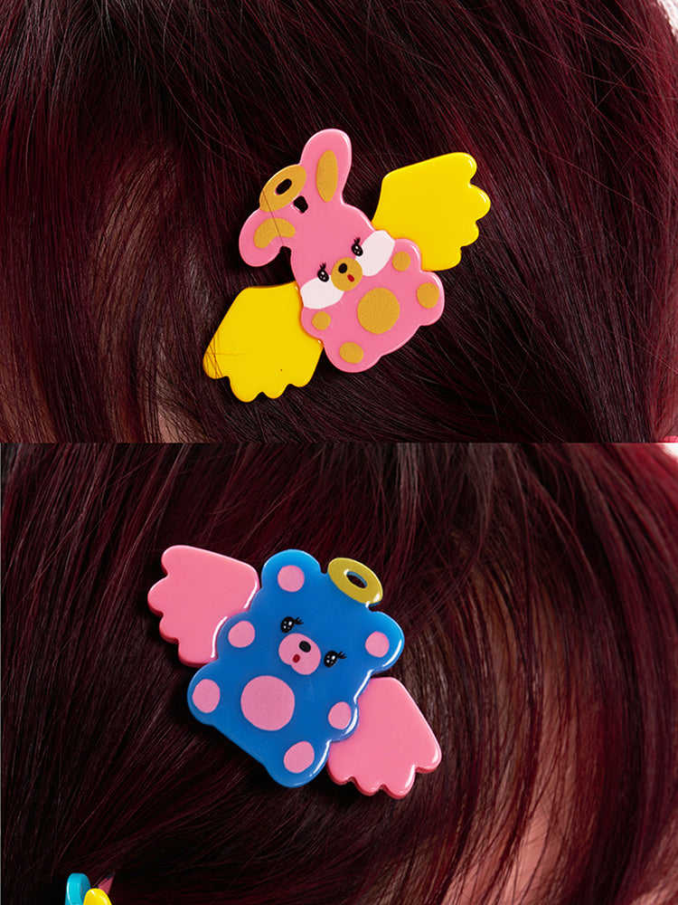 NIKKOU Kawaii Acrylic Hair Accessory | Harajuku Angel Animal Hair Clip hair clip Nikkou home