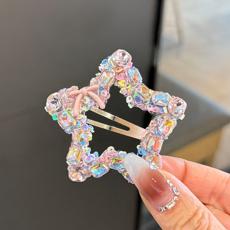 Sweet Pink Sequin Star Hair Clip hair clip Cream Berry