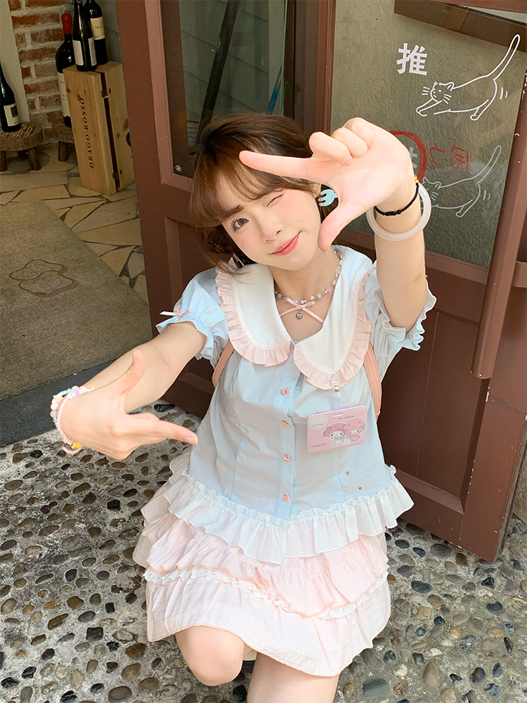 Sinsingirl - Kawaii Bunny Academy Shirt & Mini Skirt Set set sinsingirl