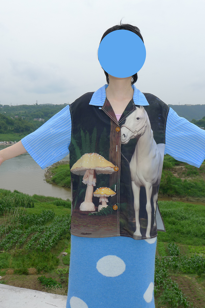 No Blue Today - White Horse Mushroom Forest Shirt shirt No Blue Today