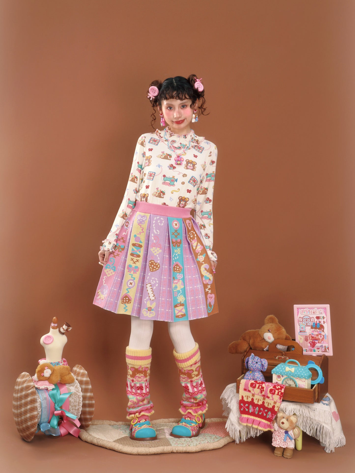 LutraJump - Decora Kei Plaid Knit Skirt skirt Lutra Jump