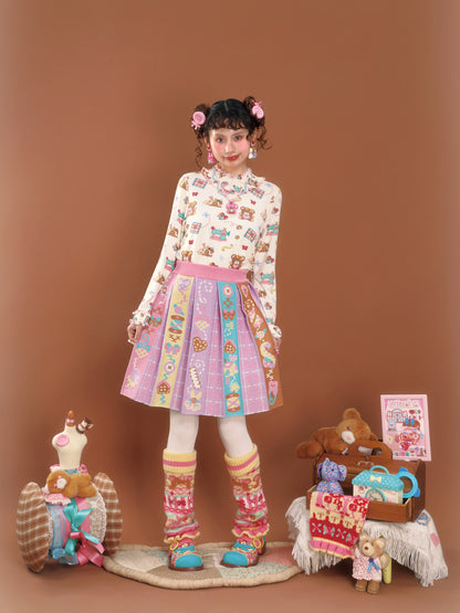 LutraJump - Decora Kei Plaid Knit Skirt skirt Lutra Jump