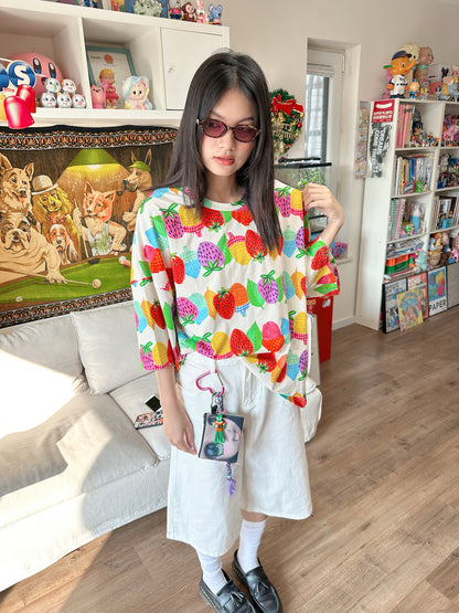 bunnybunnygun - Strawberry Oversized Graphic T-Shirt shirt bunnybunnygun