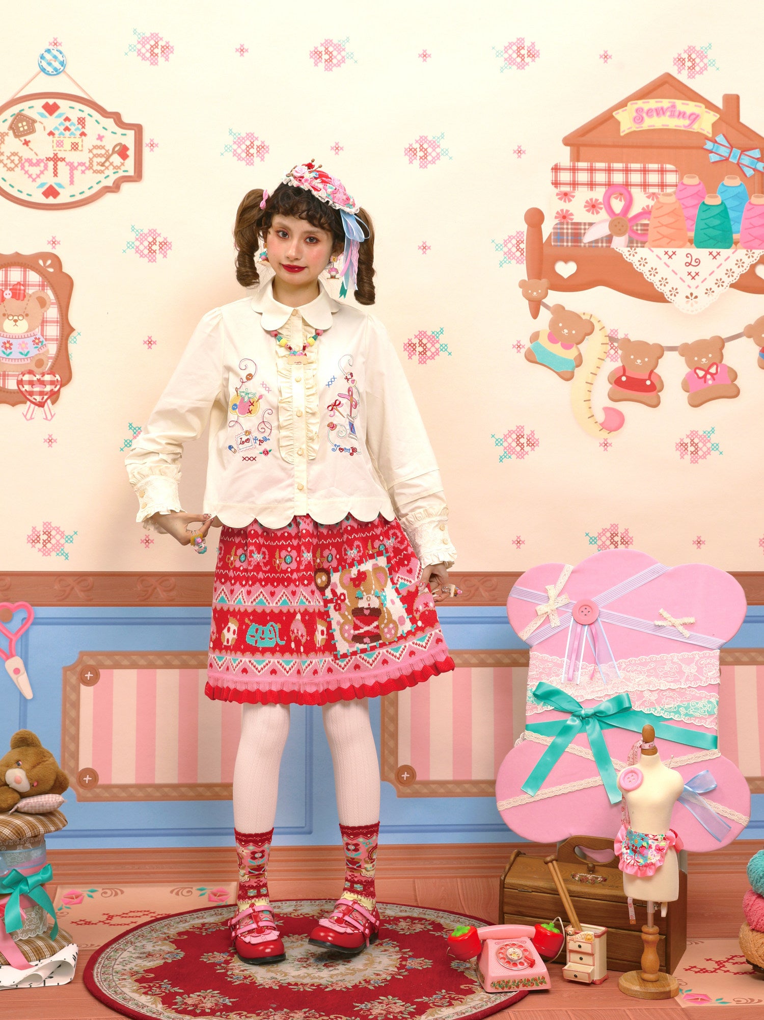 Lutra Jump - Decora Fair Isle Knit Skirt skirt Lutra Jump