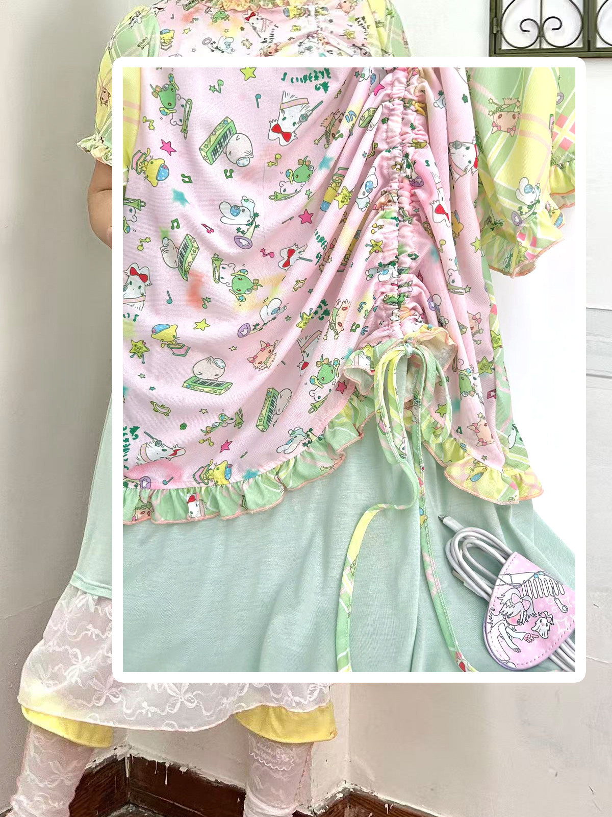 Shishihshop - Layered Fake Two Piece Dress dress shishihshop