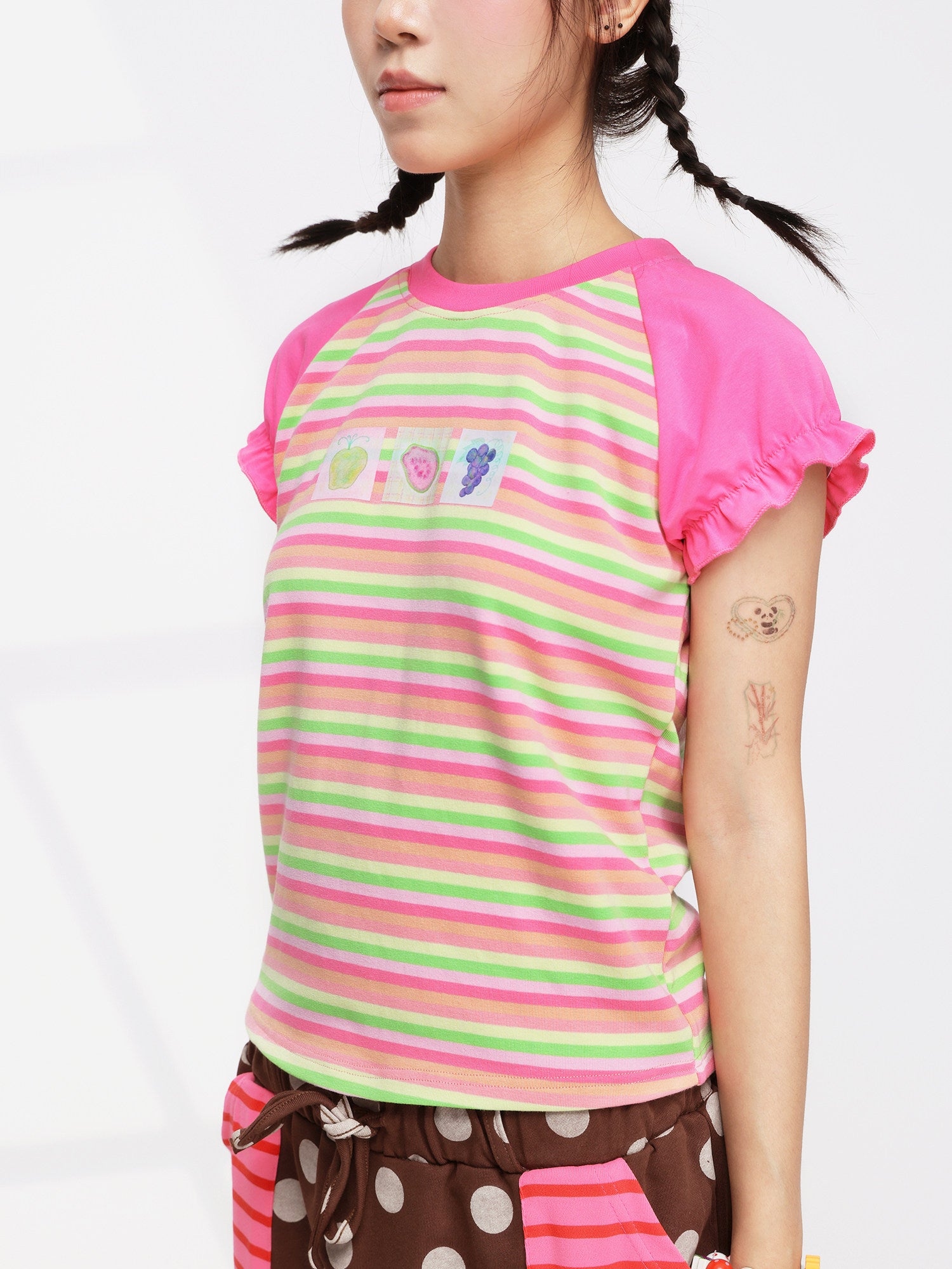 FRUITS - Stripe Puff Sleeve Tee tshirt Fruits