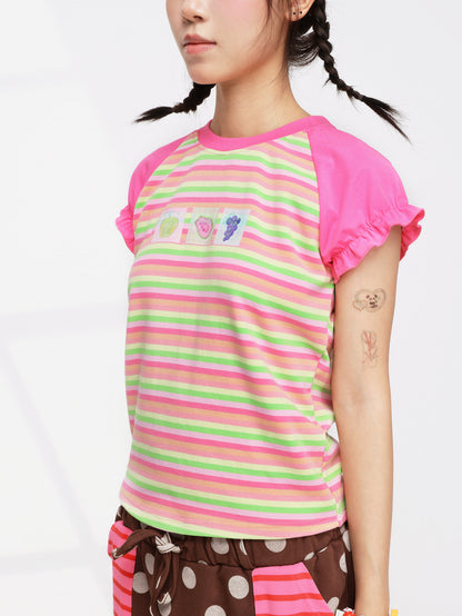 FRUITS - Stripe Puff Sleeve Tee tshirt Fruits