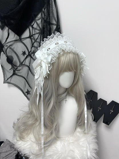1Gangster Inn - Wing Lace Gothic Lolita Headband hairband 1GASTERINN