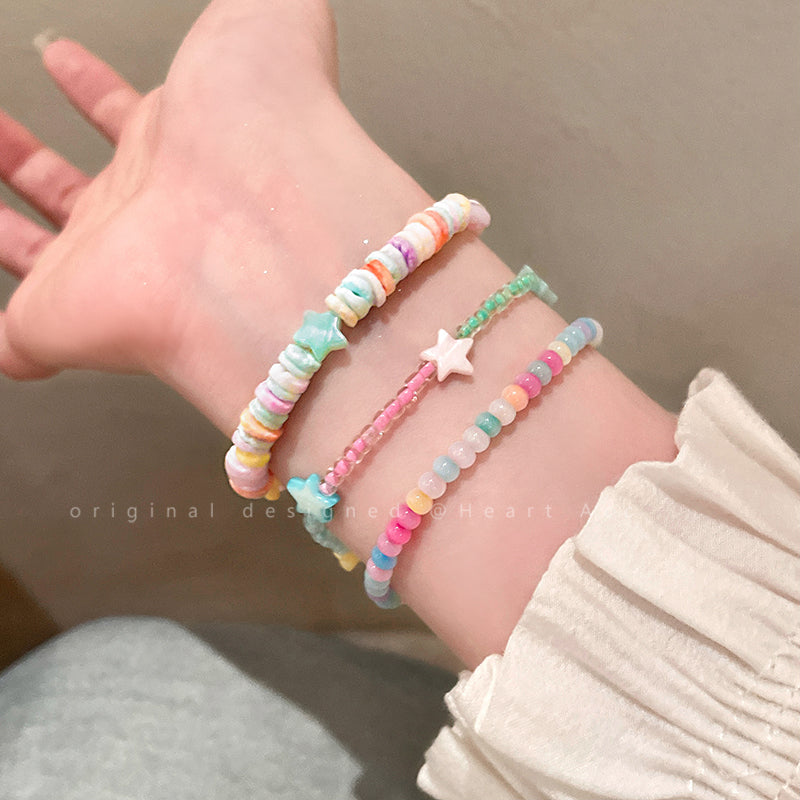 Decora Kei Bracelet – Colorful Beaded Star bracelet Filpped