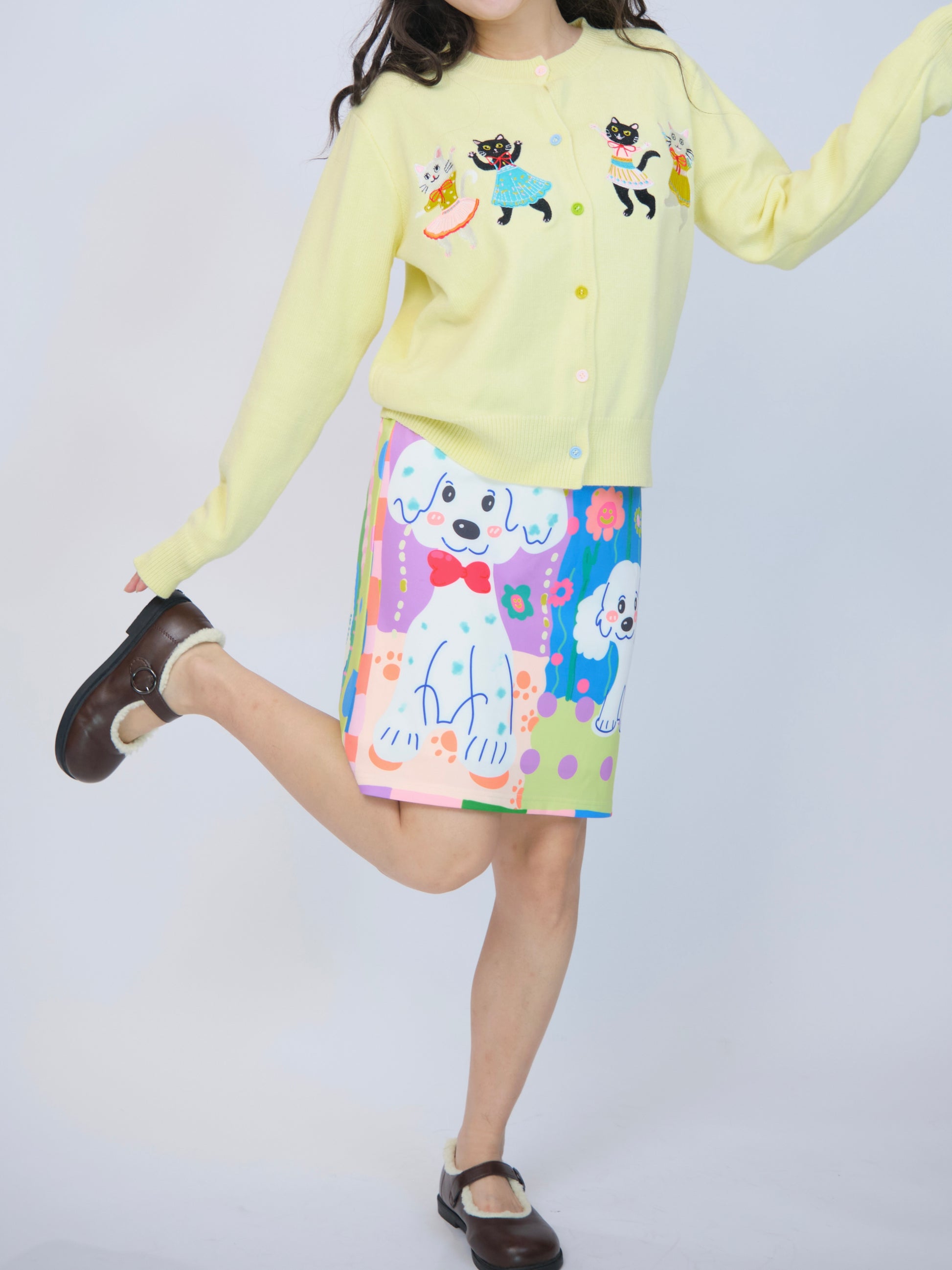 MeowMeow Bug – Decora Kei Candy Cat Short Knit Cardigan cardigan MeowMeow Bug