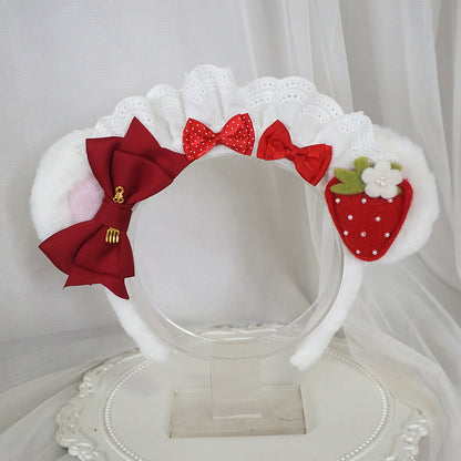Maojiang - Strawberry Bear Ear Headband