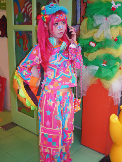 Dream Bubble - Neon Rainbow Star Decora Kei Streetwear Set set Dream Bubble