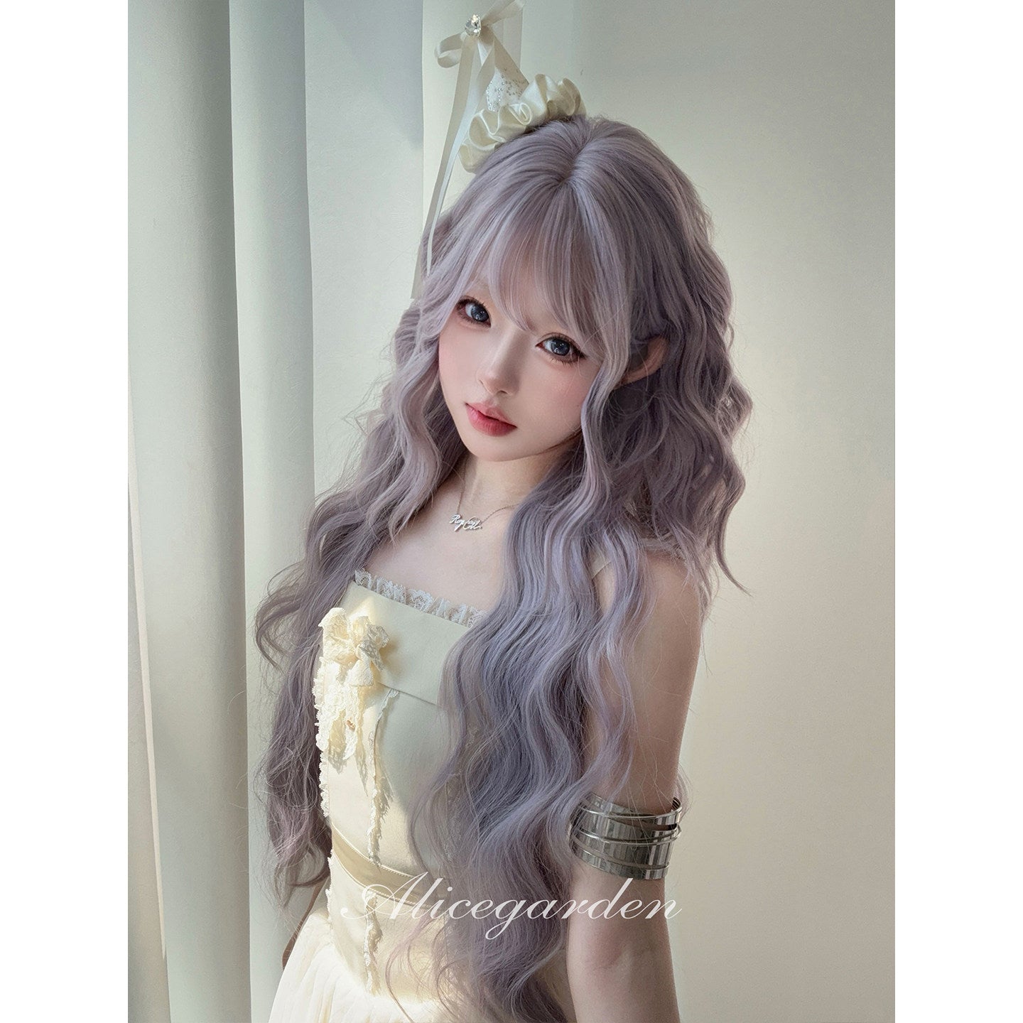 Alice Garden - Ash Purple Long Curly Wig wig Alice Garden