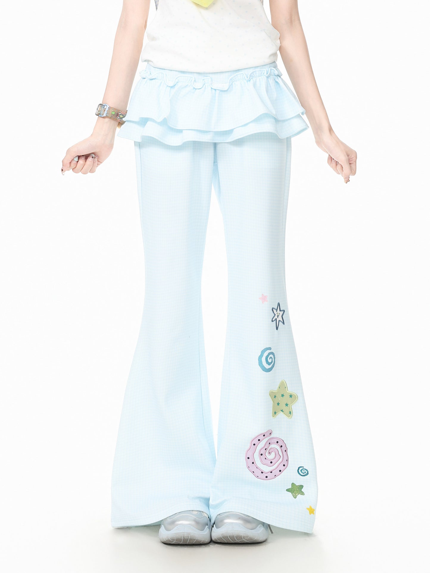 Languid Park - Embroidered High Waist Flare Pants pants Languid Park