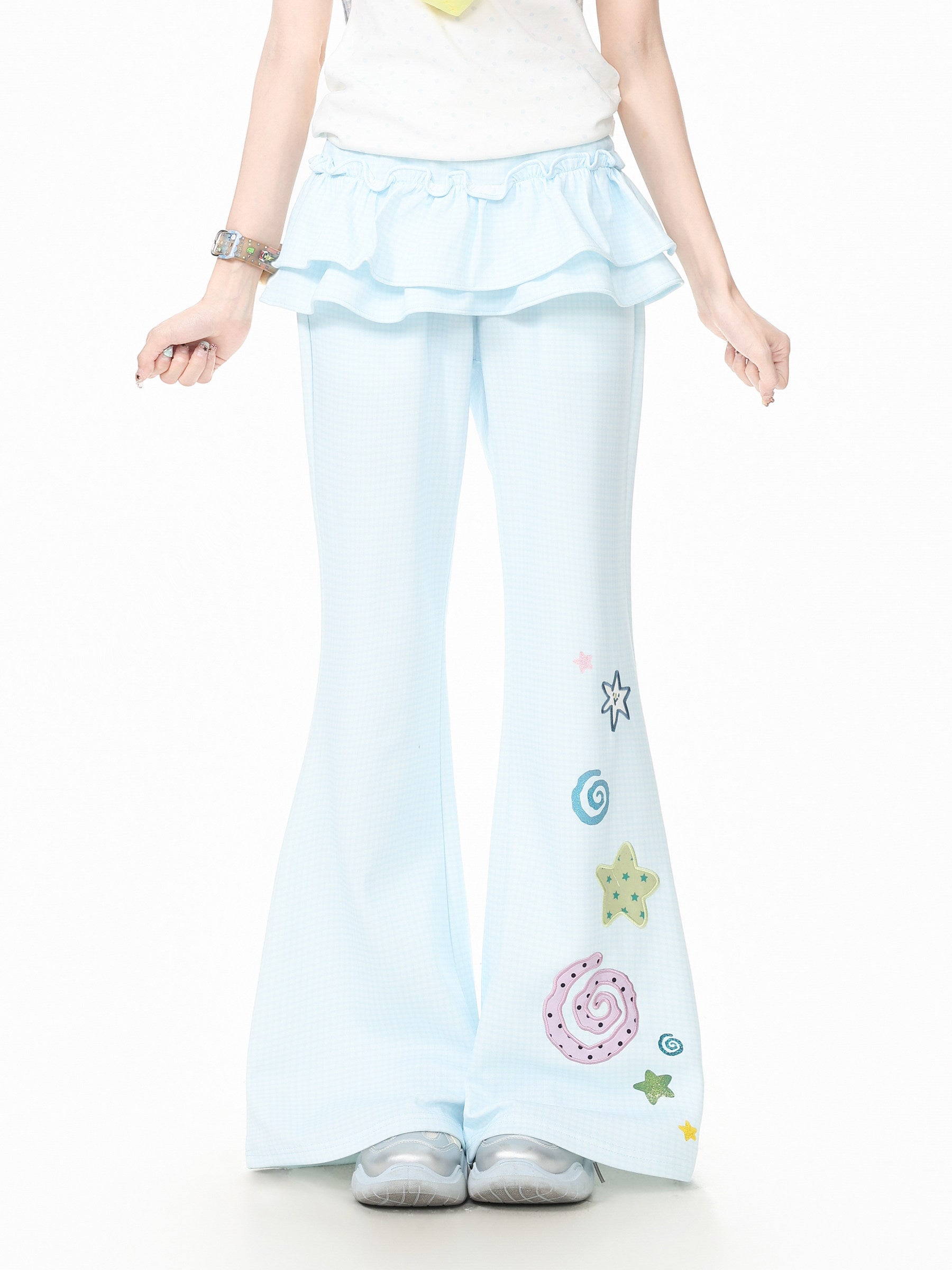 Languid Park - Embroidered High Waist Flare Pants pants Languid Park