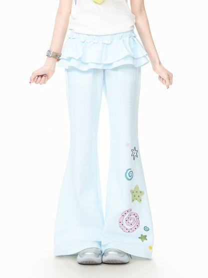 Languid Park - Embroidered High Waist Flare Pants pants Languid Park
