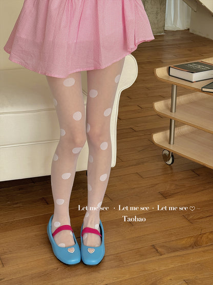 LET ME SEE - Kawaii Polka Dot Ballet Tights tights let me see