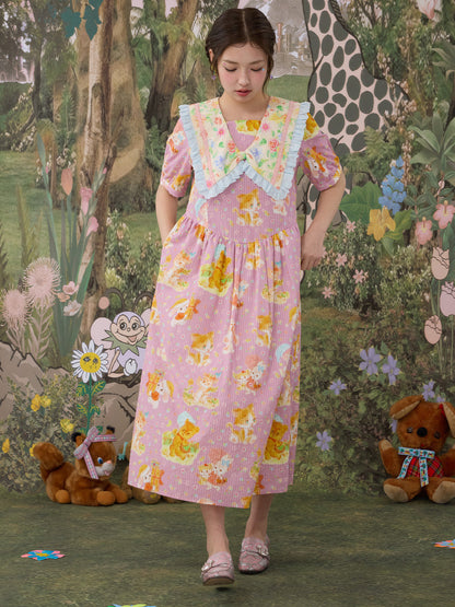 tntntutu - Pink Floral Bow Dress dress tntntutu