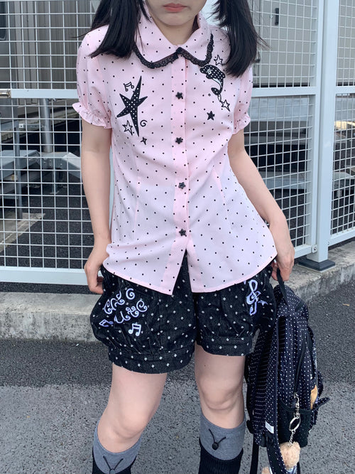 CokoStore - Pink Polka Dot Dolphin Peter Pan Shirt shirt coko store