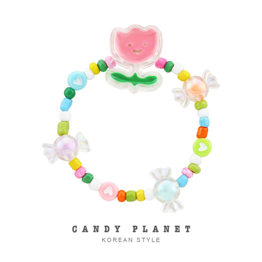Candy Planet - Decora Kei Colorful Candy Flower Beaded Bracelet bracelet candy planet