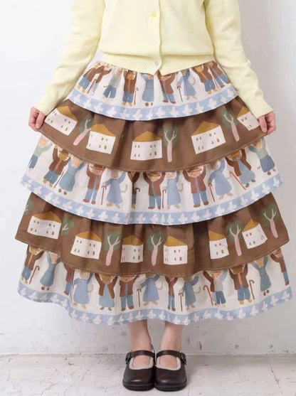 MeowMeow Bug - Vintage Farm Cat Layered Cake Skirt skirt MeowMeow Bug