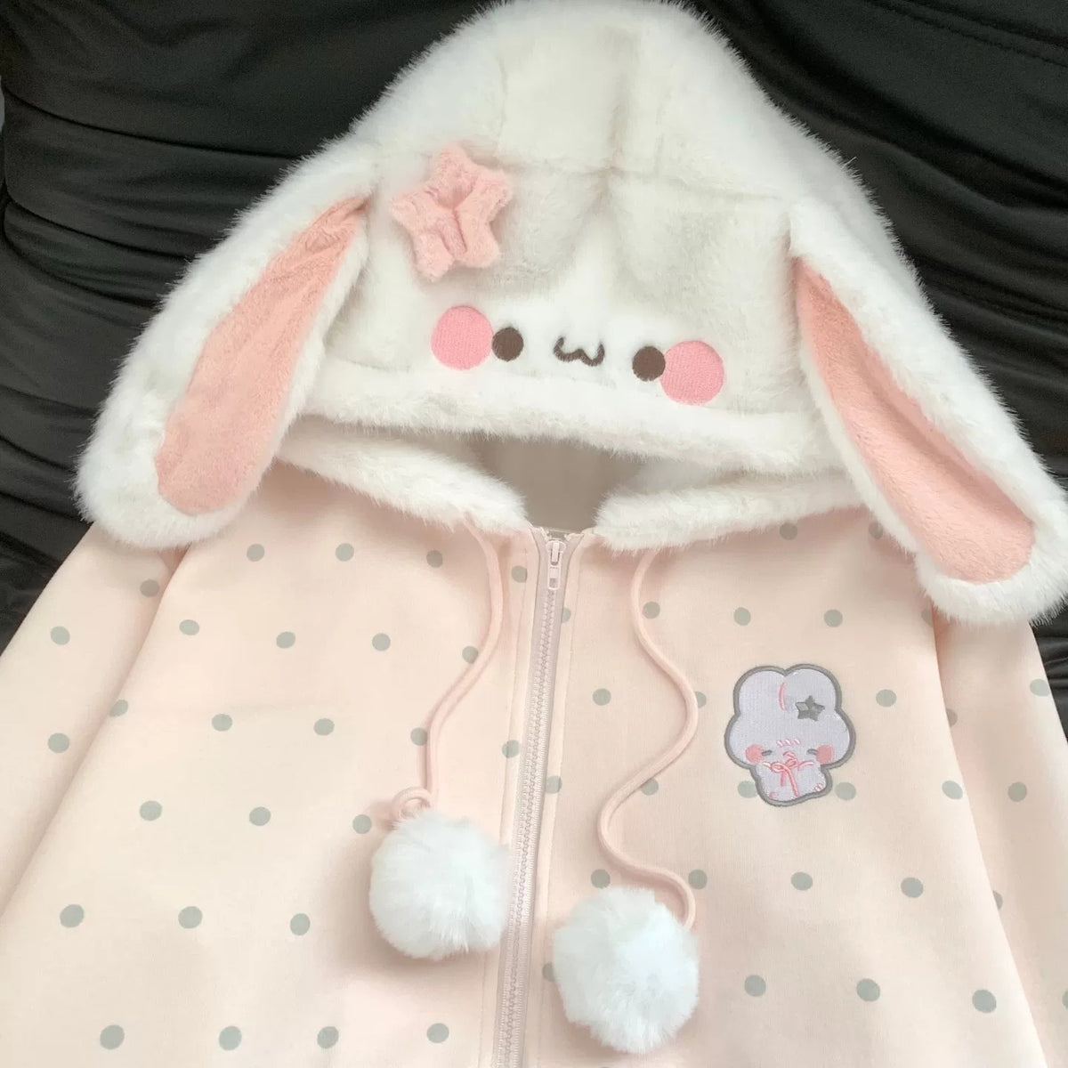 原创甜妹可爱小羊连帽棉服女保暖小个子甜美嫩粉棉衣加厚软妹外套 hoodie Blurred Bear