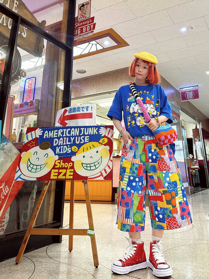 made in zzz – Retro Color Wide-Leg Cropped Pants pants made in zzz