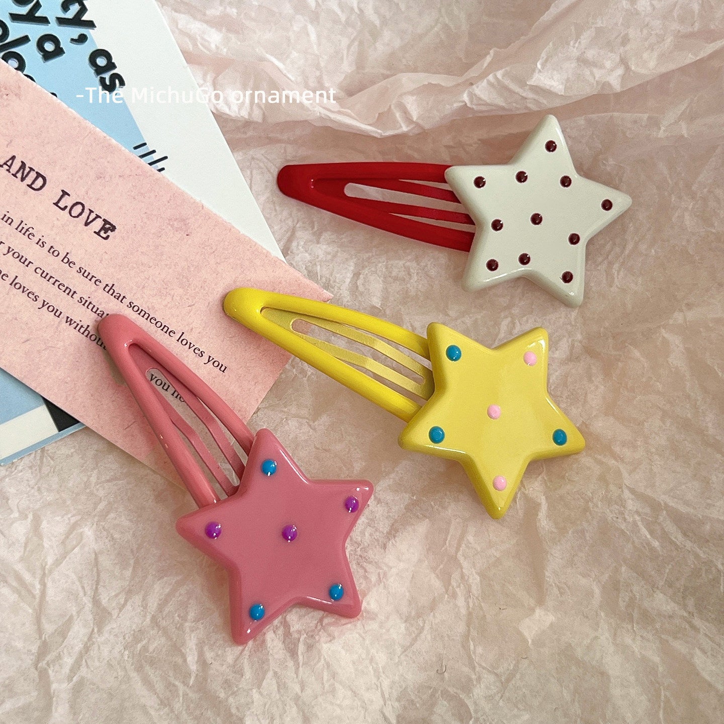 Dopamine Polka Dot Star Hair Clip hair clip none
