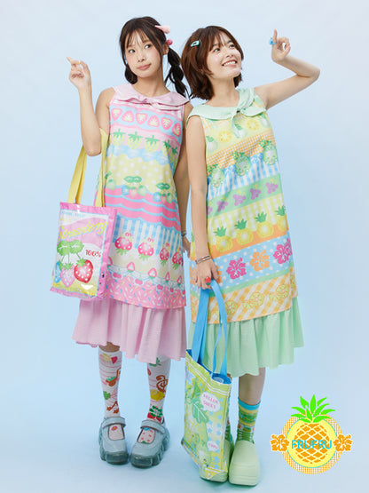 frufru - Kawaii Fruit Print Cotton Sailor Collar Dress for Summer dress frufru