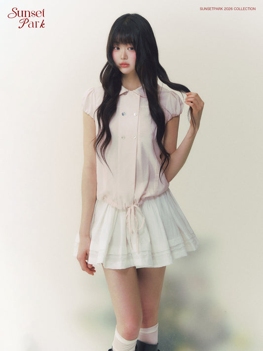 SunsetPark - Double-Breasted Lace Collar Shirt shirt Sunset Park