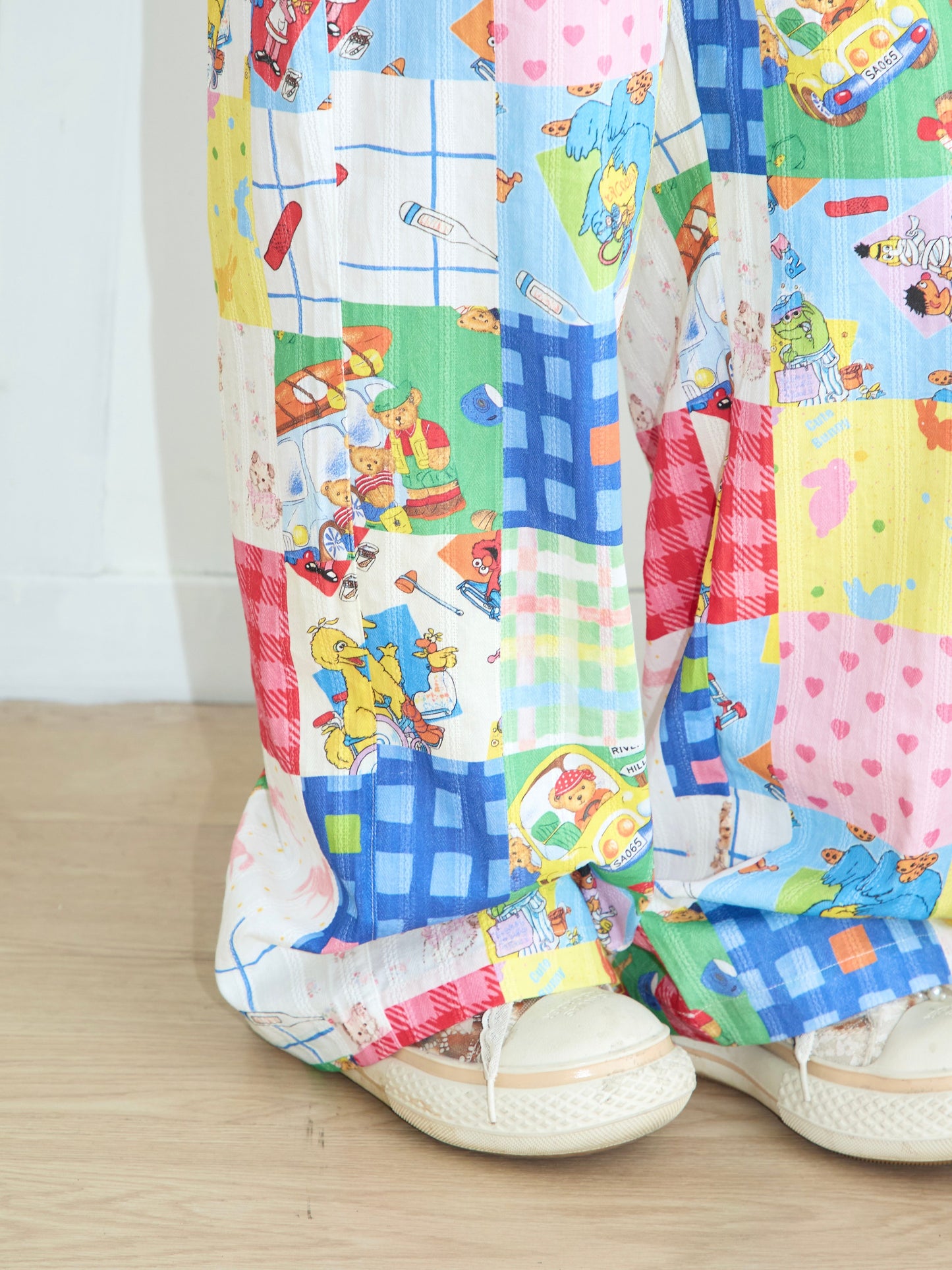 Robootoo - Kawaii Patchwork Cartoon Print Wide Leg Pants pants Robootoo