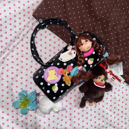 Hottie - Y2K Black Polka Dot Mini Pillow Bag