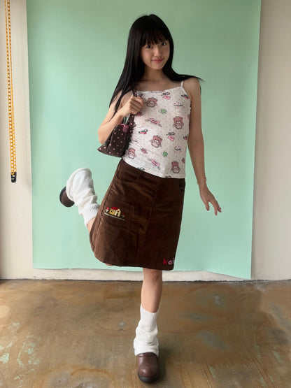 KaiXin hostel - Bear Heart Print Camisole & Cardigan Set shirt KaiXin hostel