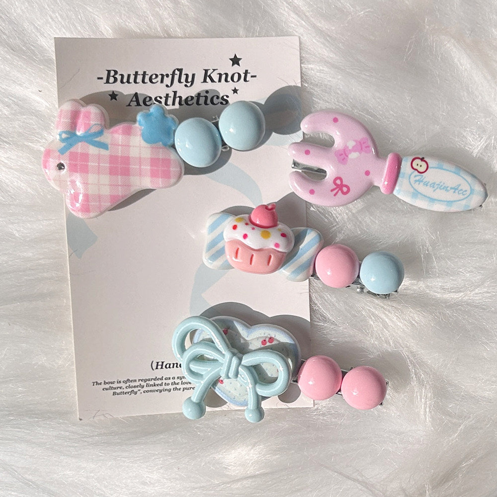 KHEPHAIA - Pink Blue Puppy Hair Clips Set hair clip KHEPHAIA