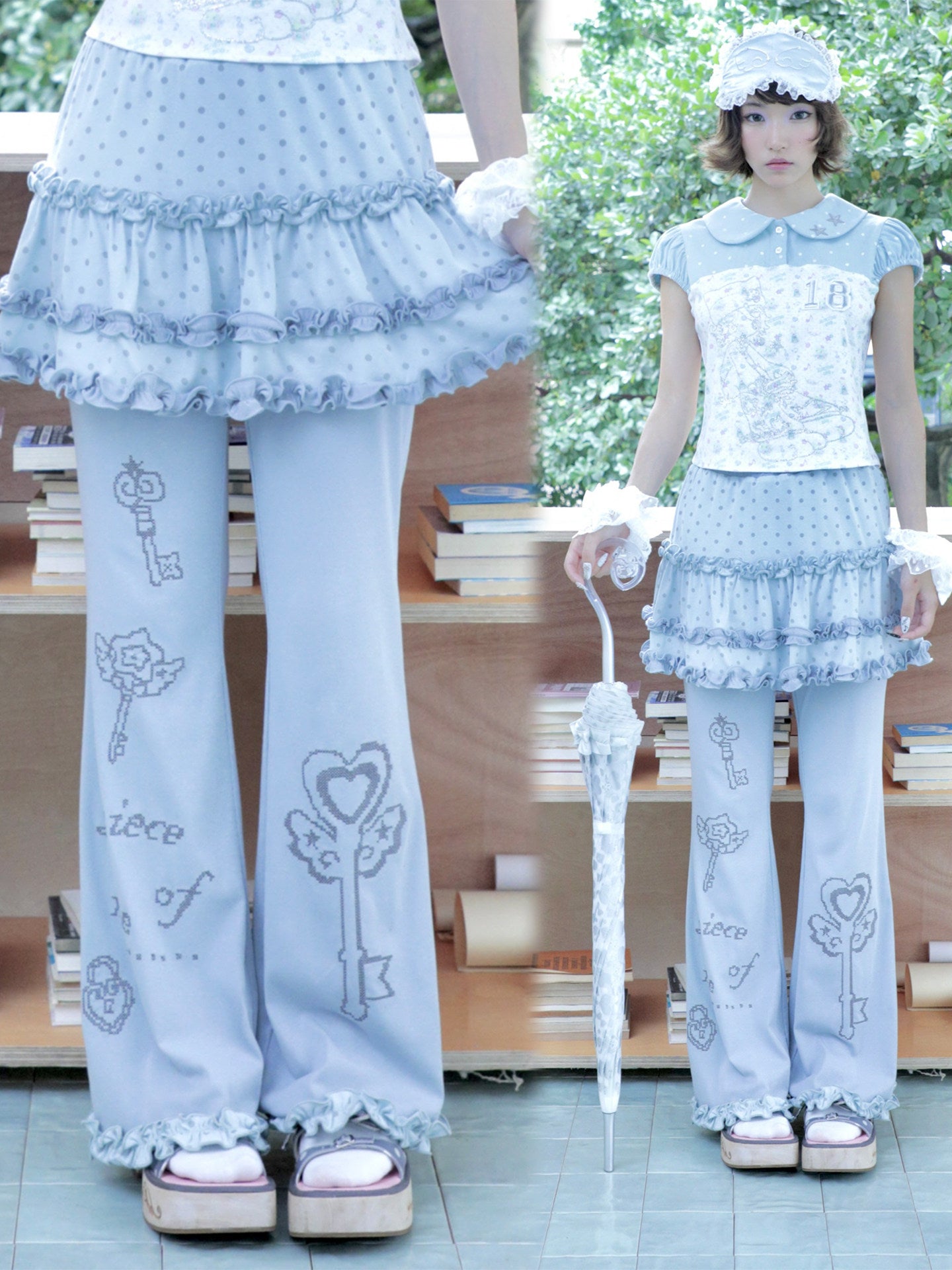 Hashtag DDD - Dreamcore Lace Layered Skort Pants apron Hashtag DDD