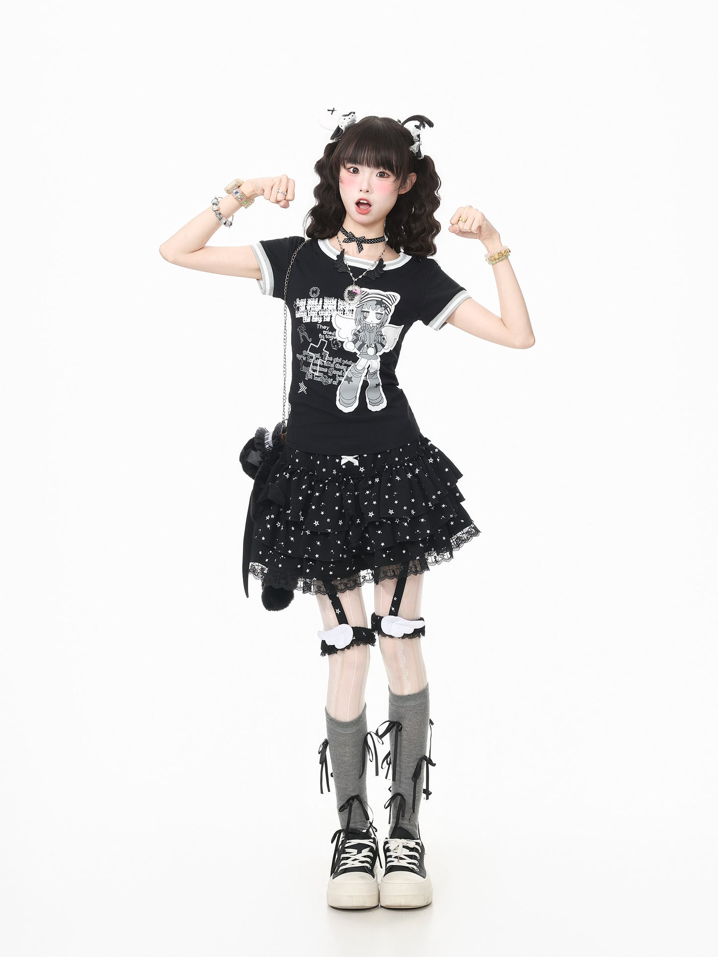 Languid Park - Lace Bow Puffy Mini Skirt skirt Languid Park