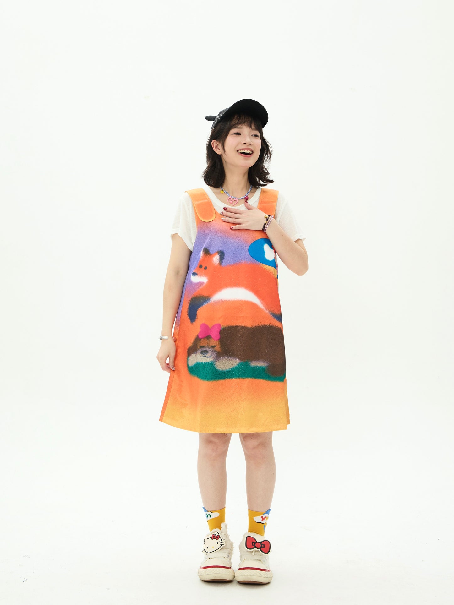 Robootoo - Fox Print Oversized Cami Dress dress Robootoo
