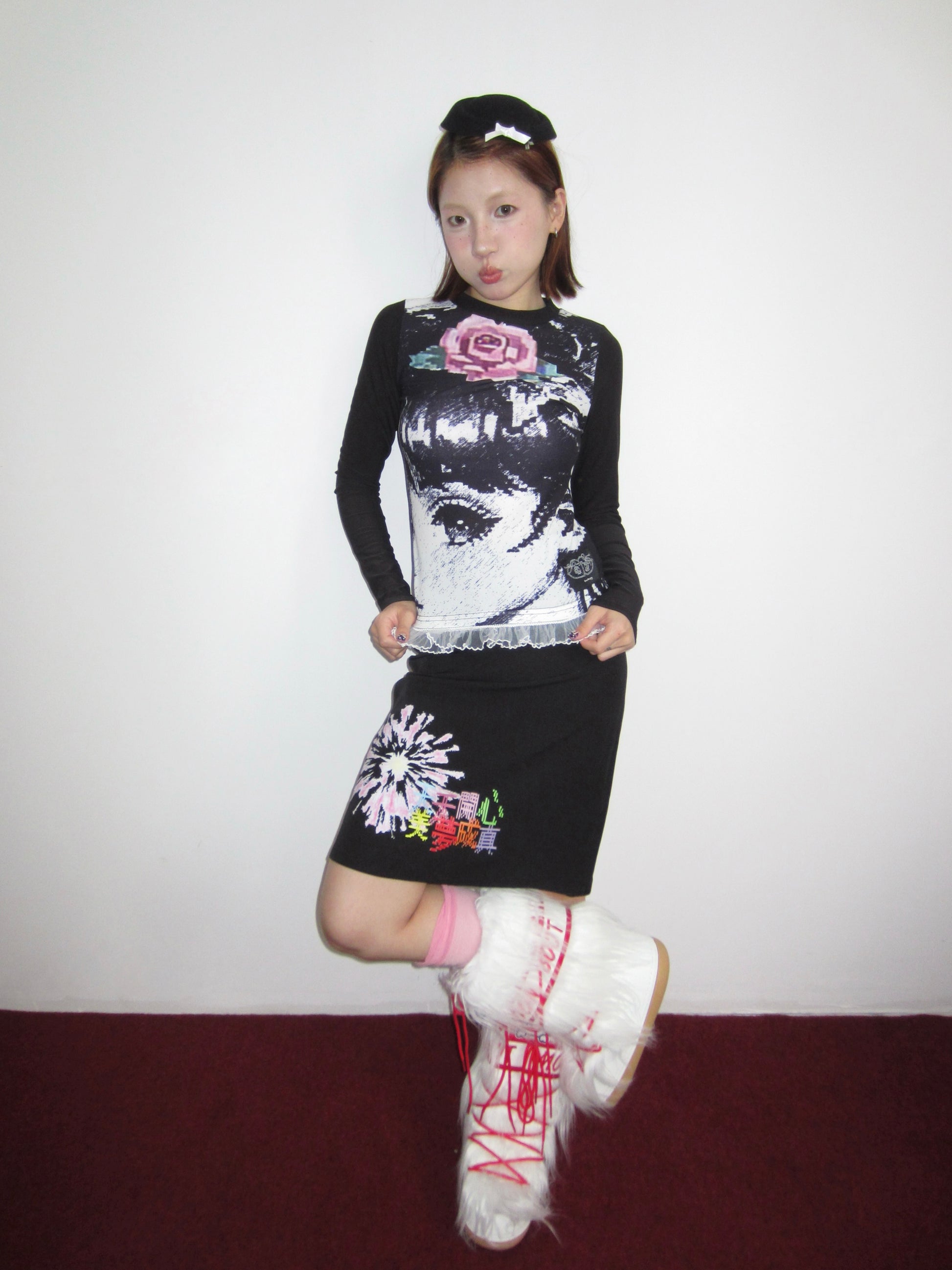 OurHappy Fireworks A-Line Skirt | Original Harajuku Midi Skirt skirt Our Happy