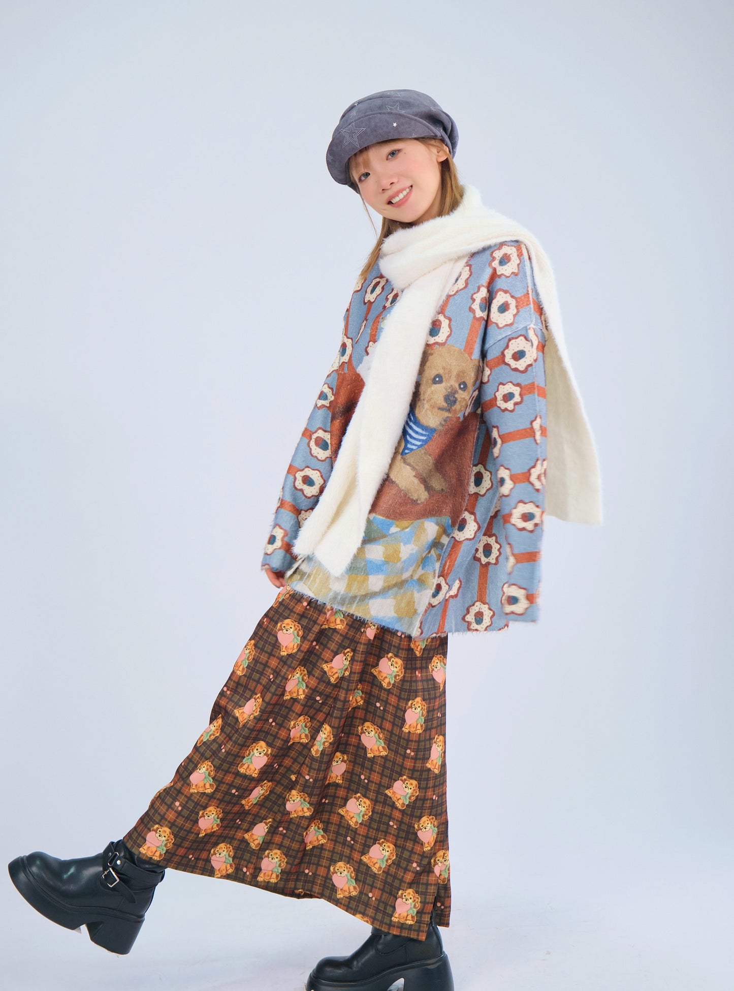 MeowMeow Bug - Kawaii Oak Dog Knit Cardigan