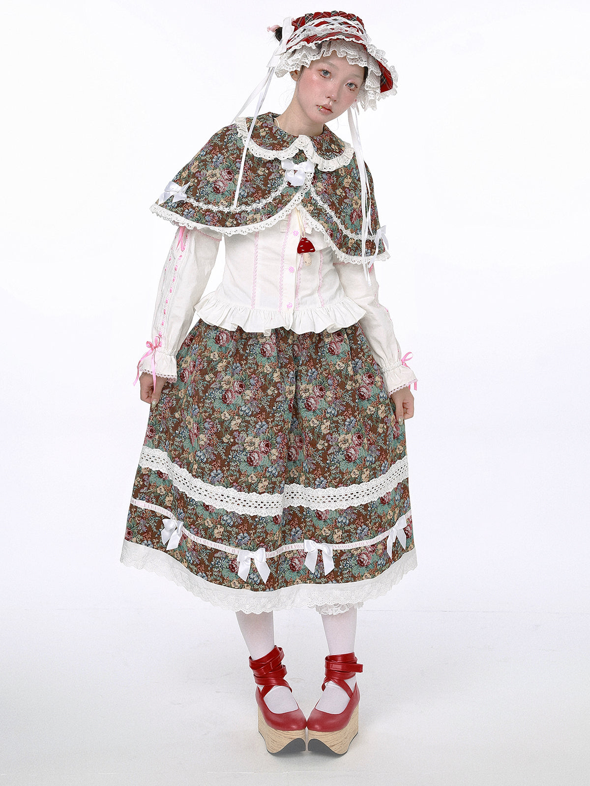 SOS MEME CLUB - Showa Retro Sweet Vintage Skirt Set skirt SOS MEME CLUB