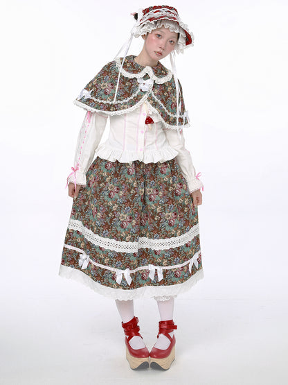 SOS MEME CLUB - Showa Retro Sweet Vintage Skirt Set skirt SOS MEME CLUB